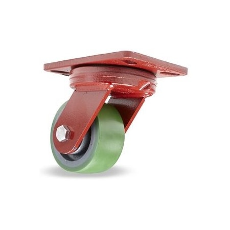 Hamilton Kingpinless Swivel Caster, 4" x 2" Duralast (95A) Wheel, 3/4" Sealed Precision Ball Bearings S-ZFHS-4DB-FB